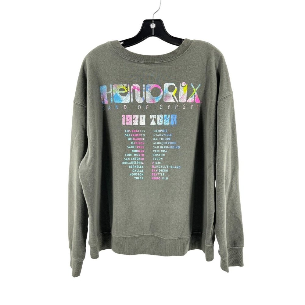 Hendrix Women's Gray 2 Sided Graphic Rock N Roll 1970 Tour Sweatshirt Size XXL - Picture 5 of 10